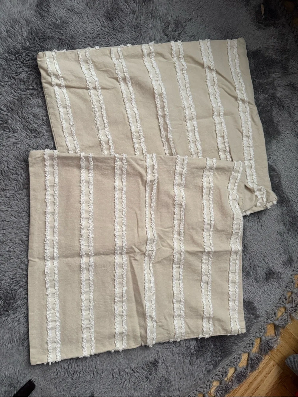 Cream Textured 18x18 pillow case set of 2